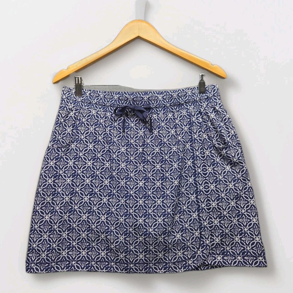 T by Talbots Skort Pockets M Navy White Stretch Golf Tennis Athletic Activewear